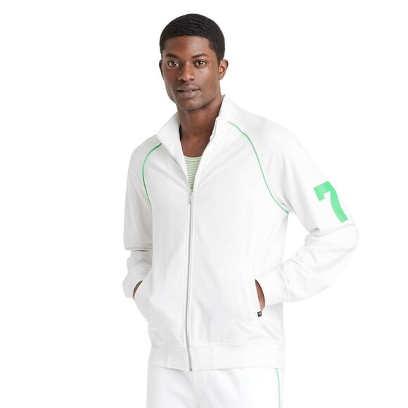 Houston White Men's Lightweight Tricot Piping Bomber Jacket White - Size XL - Picture 1 of 9